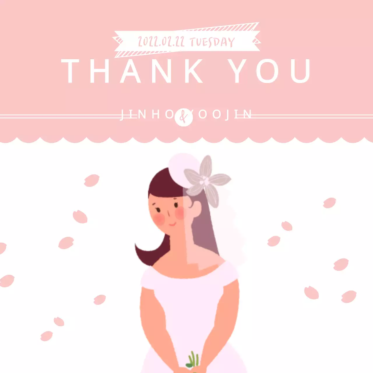 Banner thiệp cưới thanh lịch màu hồng