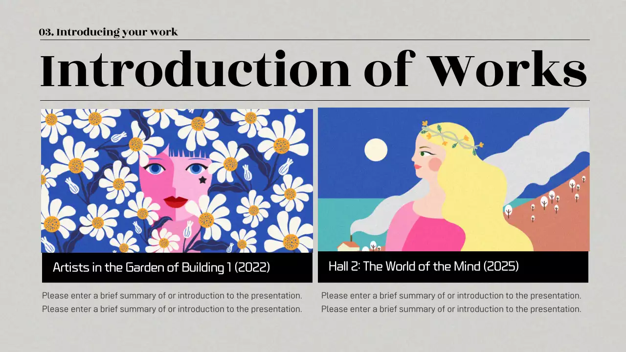 그레이 모던 플라워 전시 가이드 프레젠테이션