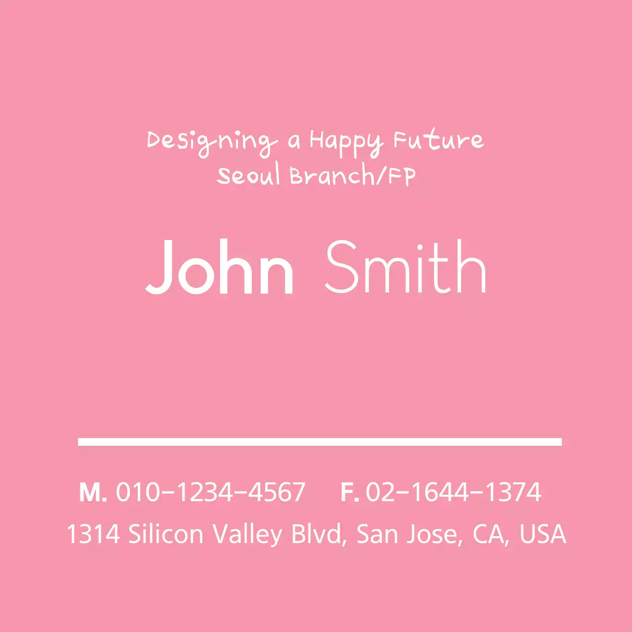 Pink Simple Business Card Banner