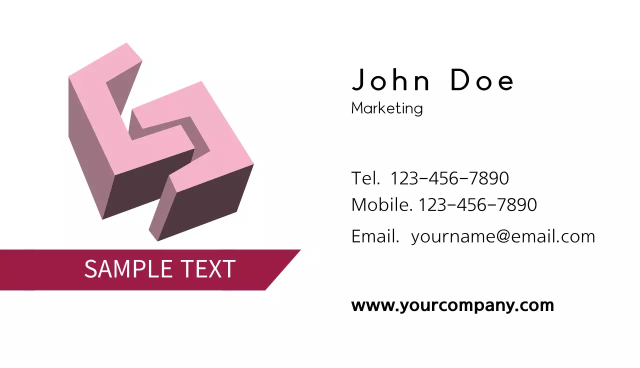 Pink-toned business cards