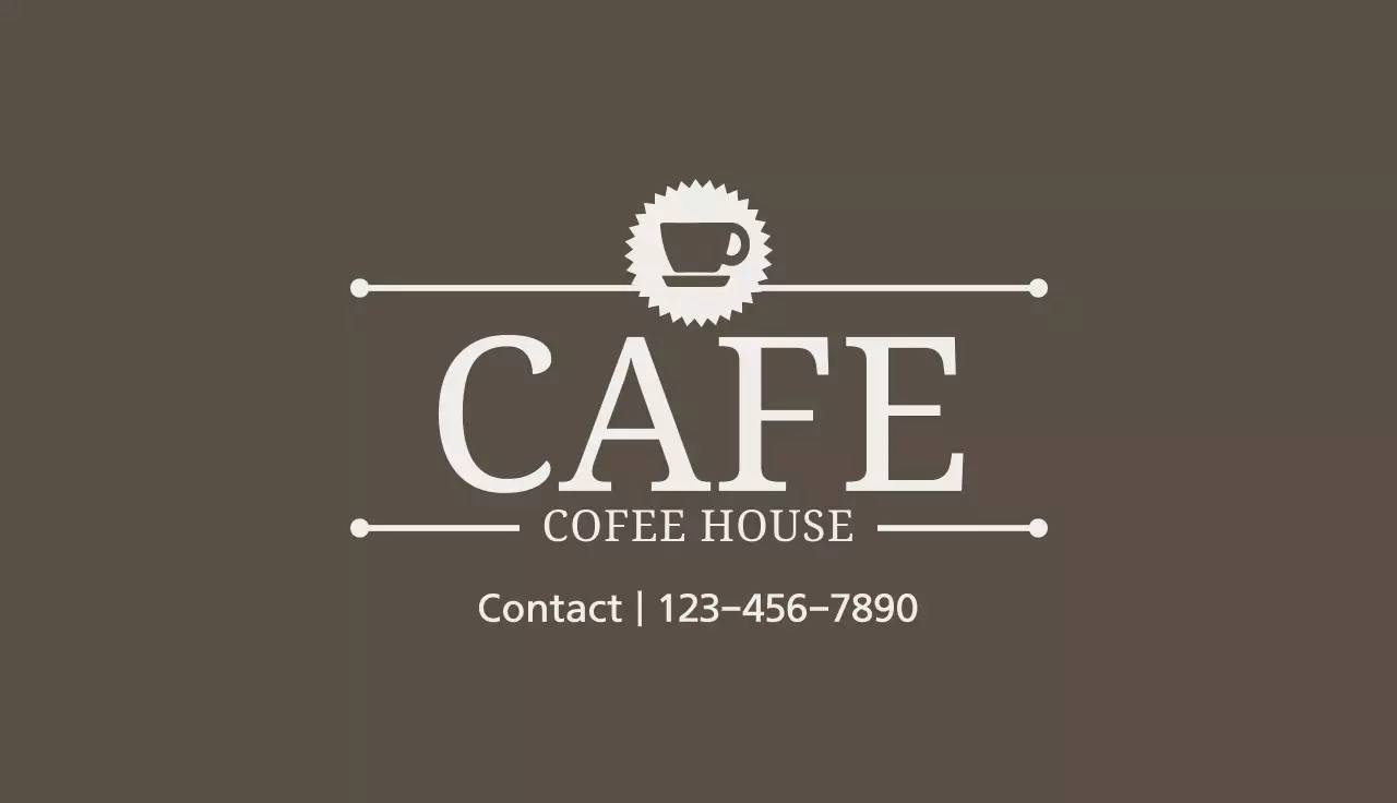 Brown Simple Cafe Business Card