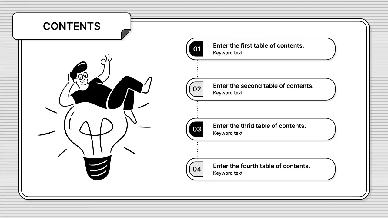 Black and white, easy-to-edit, basic business illustration style
