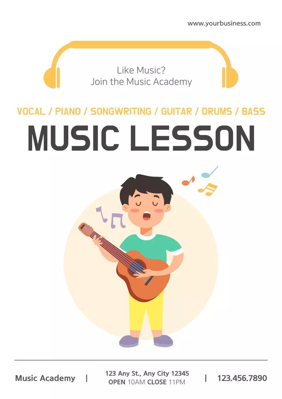 Yellow Modern Music Promotion Poster