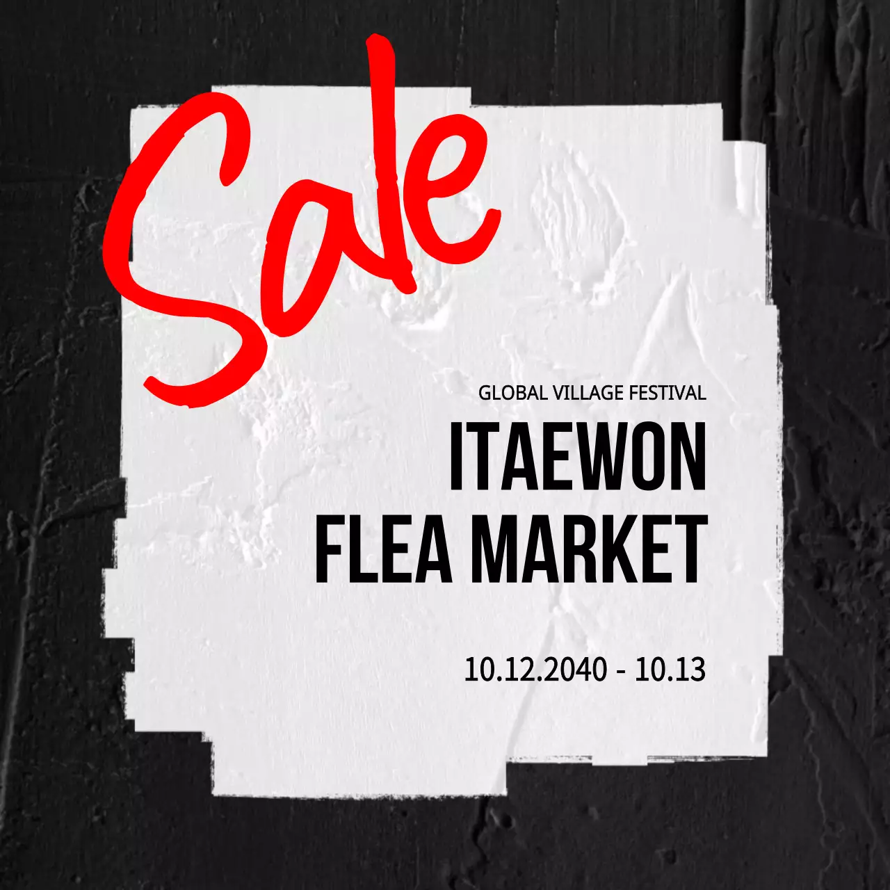 Black Retro Market Sale Instagram Post