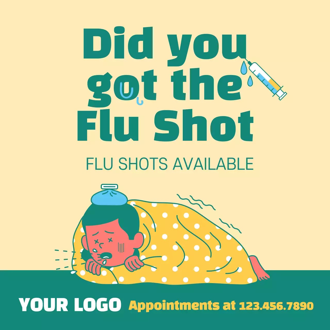 Beige Modern Flu Promotion Instagram Post