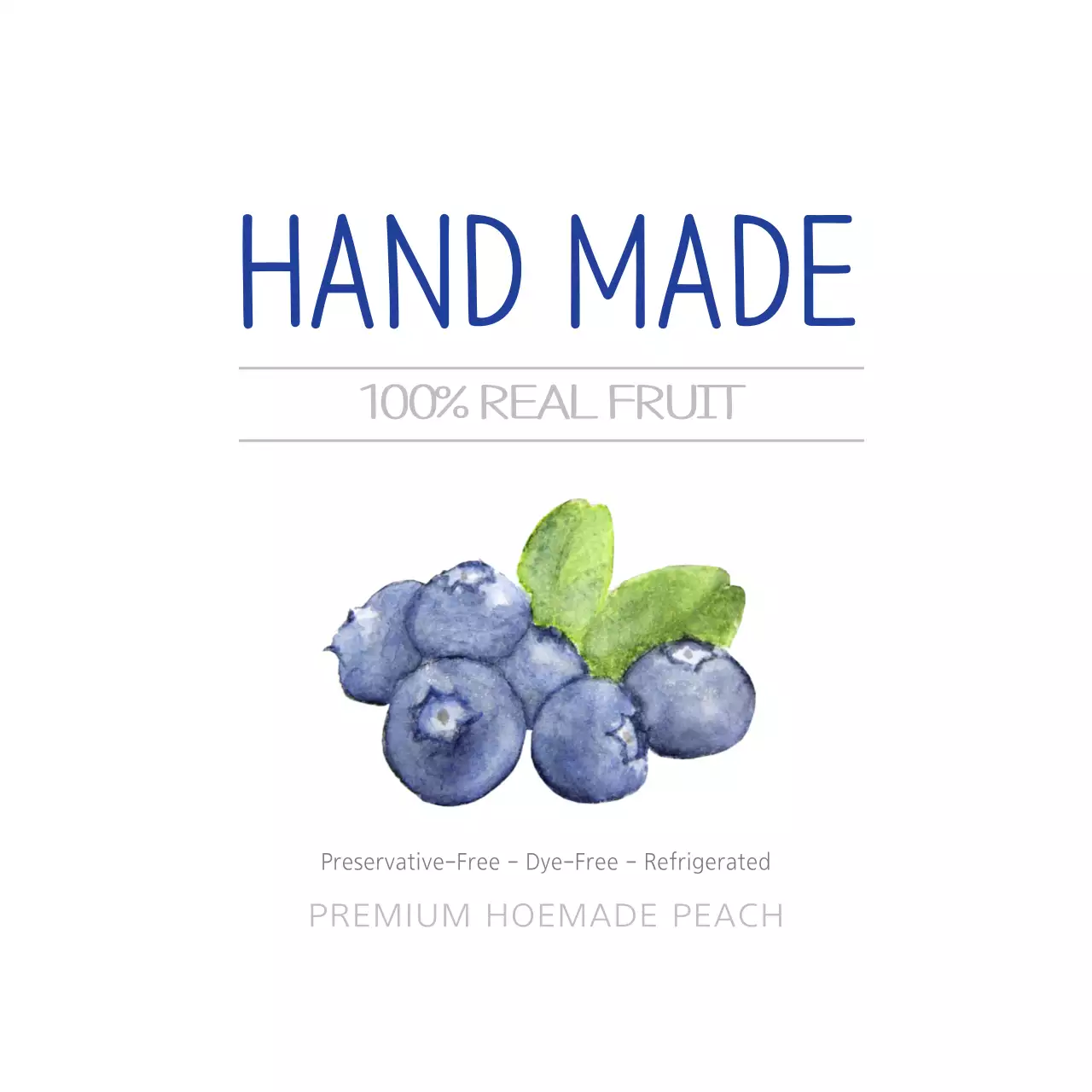 Blue Minimal Fruit Label Banner