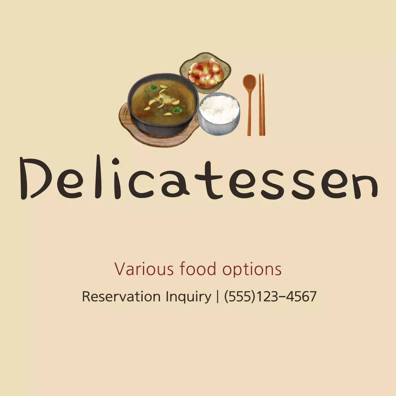 Biểu ngữ quảng cáo thực phẩm truyền thống màu be