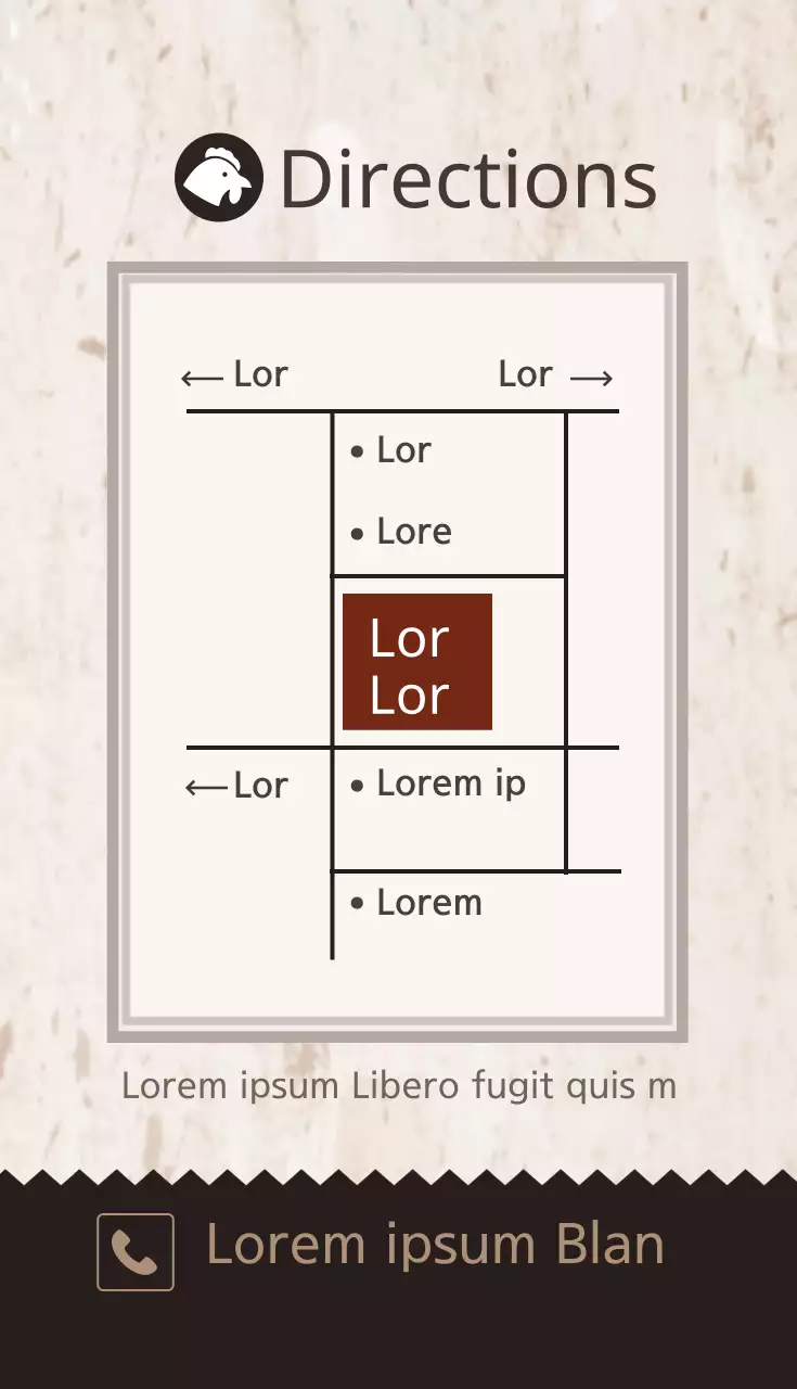Danh thiếp quảng cáo thực đơn gà truyền thống màu be