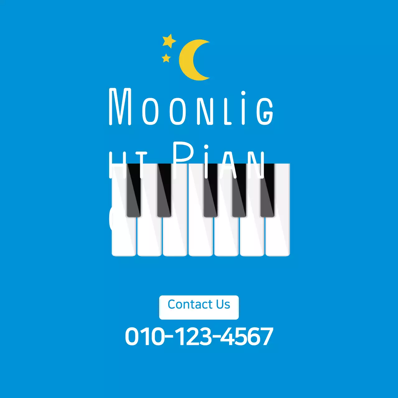 Spanduk Iklan Piano Minimal Biru