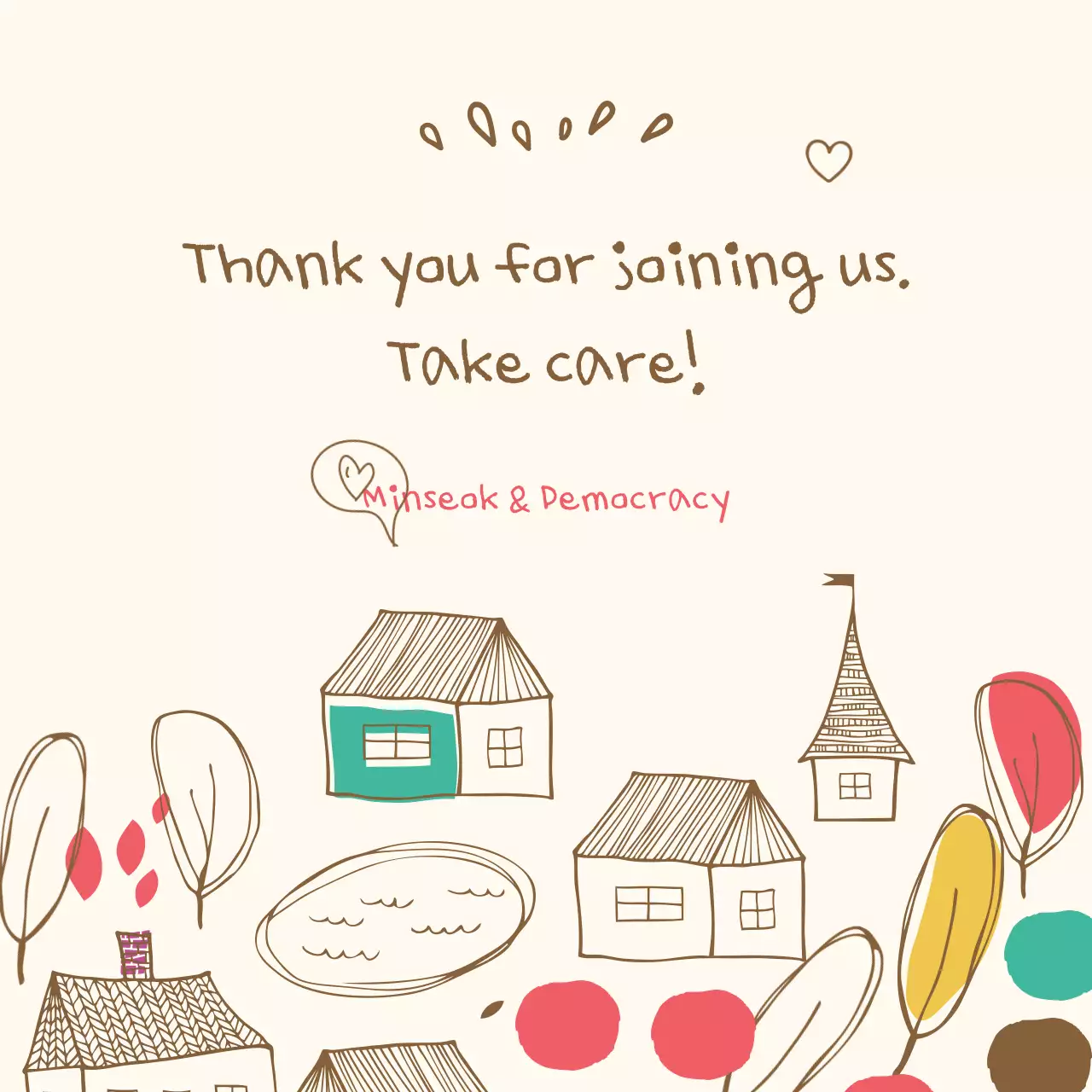 Biểu ngữ thiệp cảm ơn đơn giản màu be