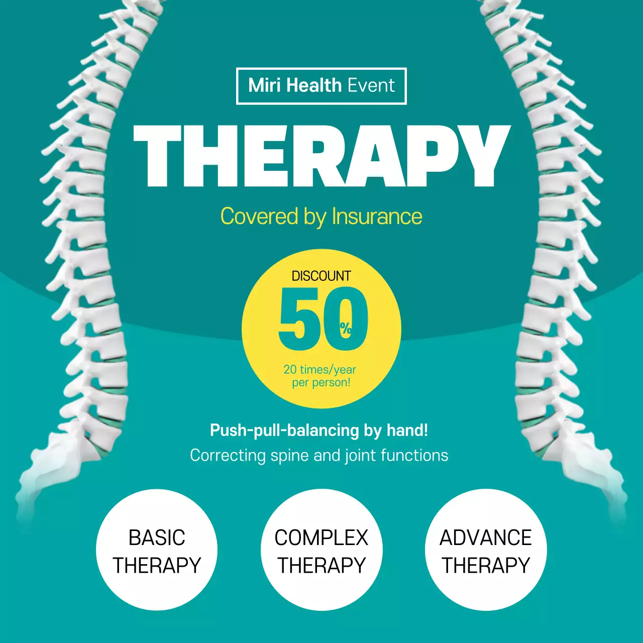 Teal Basic Therapy Promotion Instagram Post