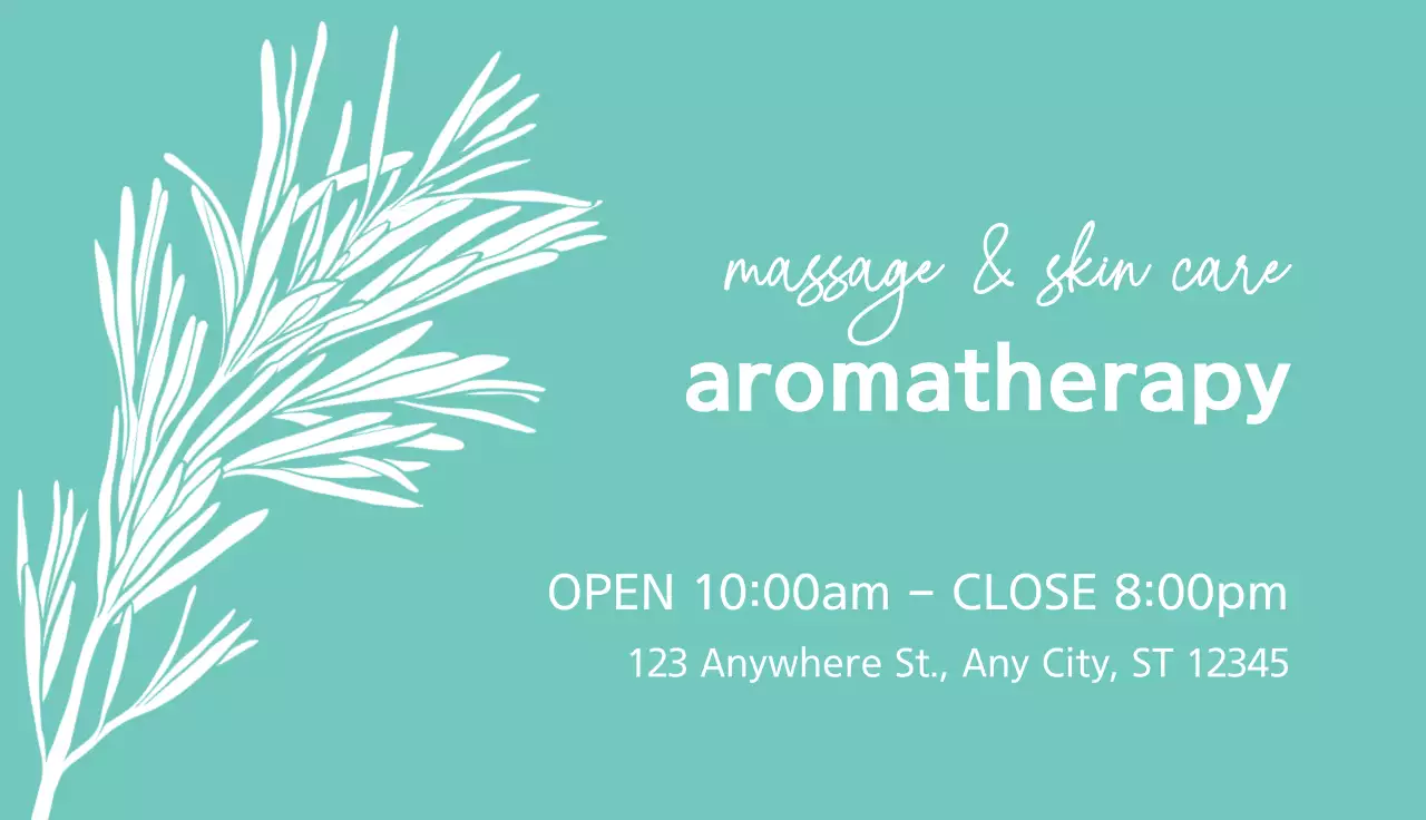 Mint Minimal Aromatherapy Advertisement Business Card