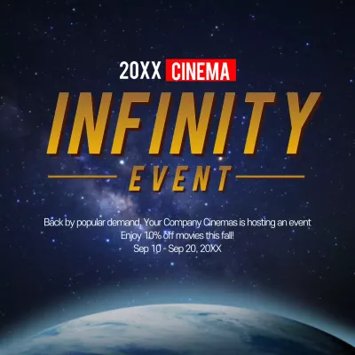 Blue Modern Cinema Promotion Instagram Post