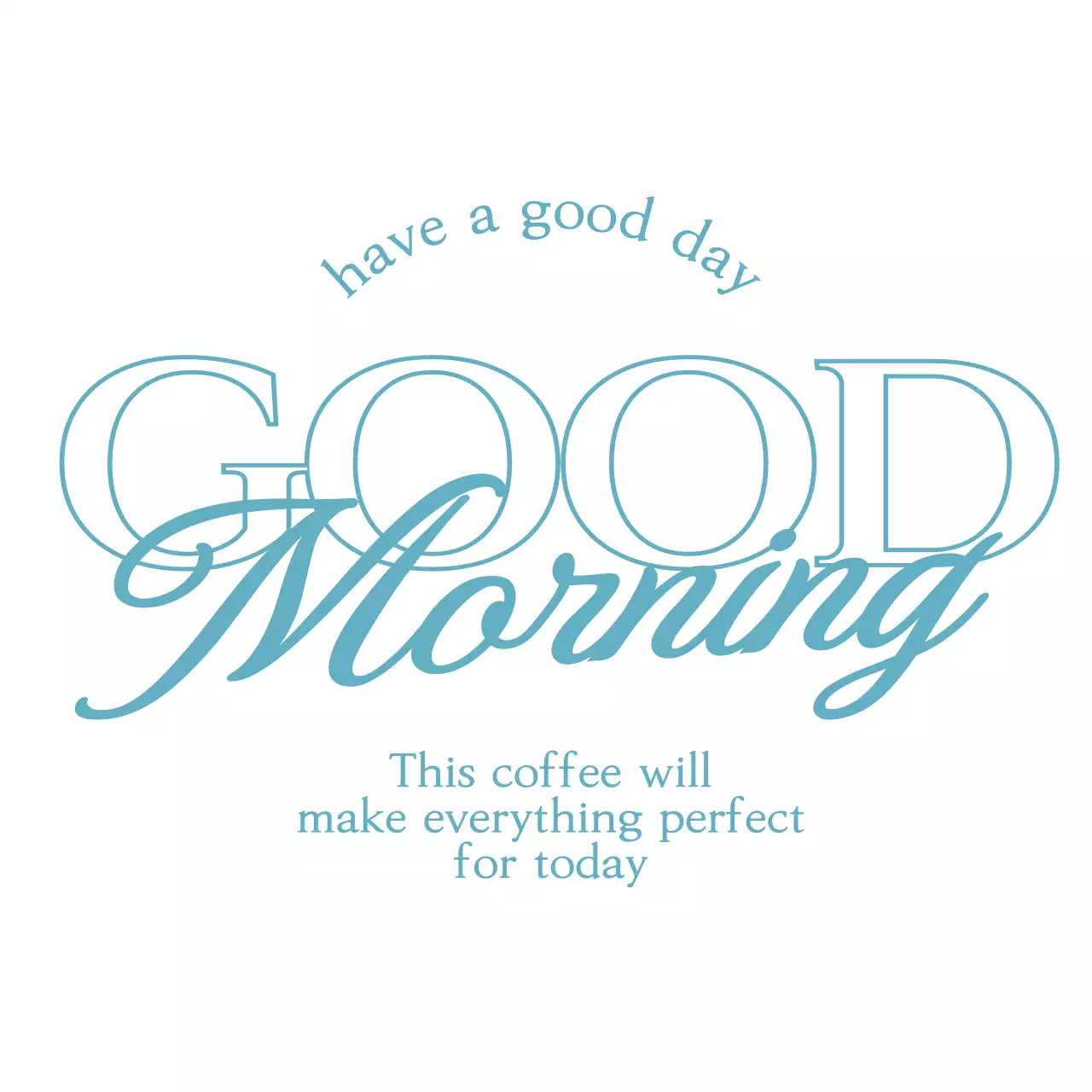 Café merchandise with light blue, emotional conceptual text