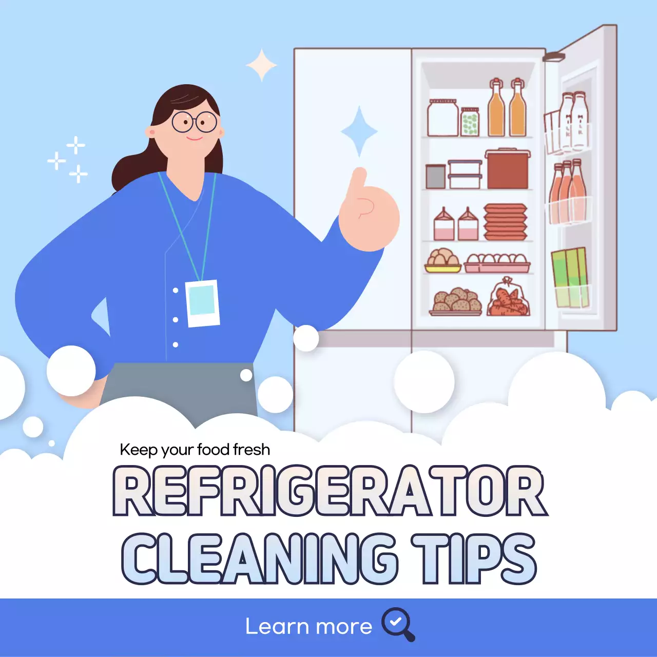 Blue Simple Cleaning Guide Social Media Post