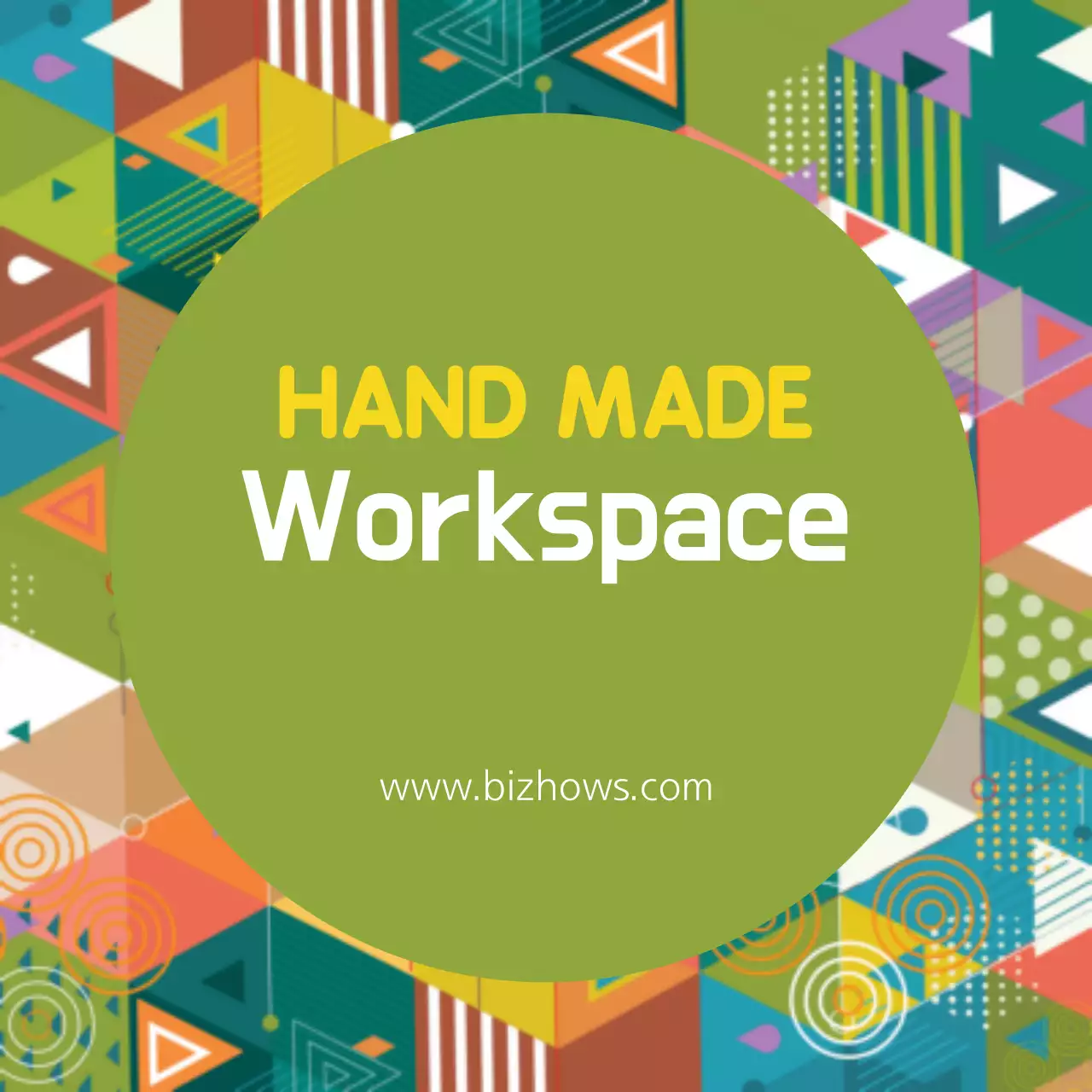 Colorful Geometric Workspace Advertisement Banner