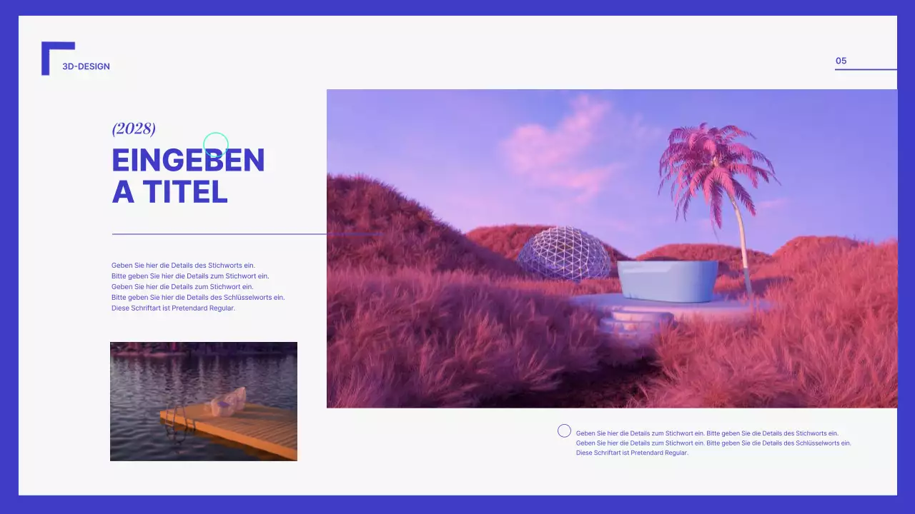 Eine einfache Mappe in Blau und Weiß