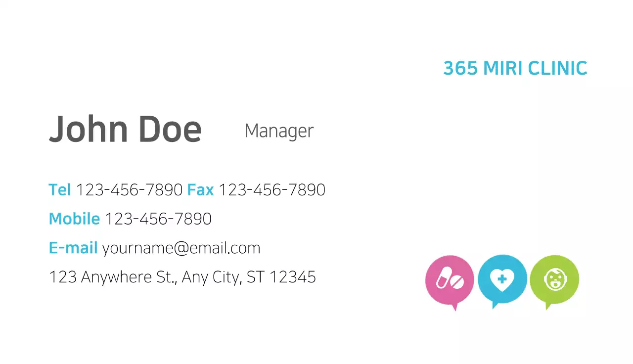 Kartu Nama Iklan Klinik Modern Biru