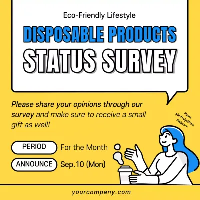 Yellow and blue disposables survey event