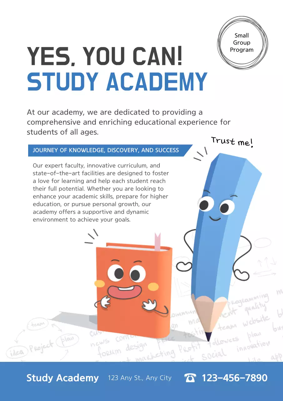 Blue Modern Education Promotion Poster