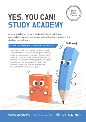 Blue Modern Education Promotion Poster