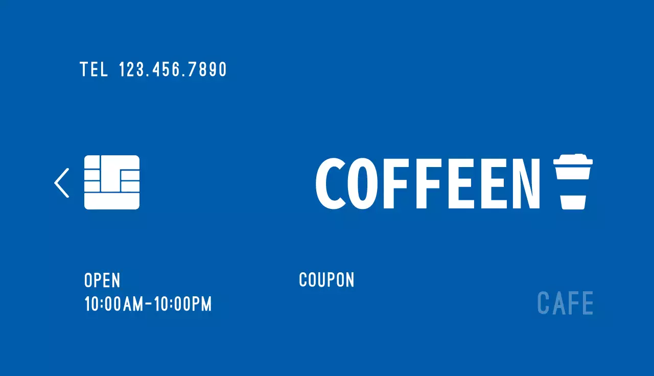 Blue Minimal Coffee Coupon Business Card