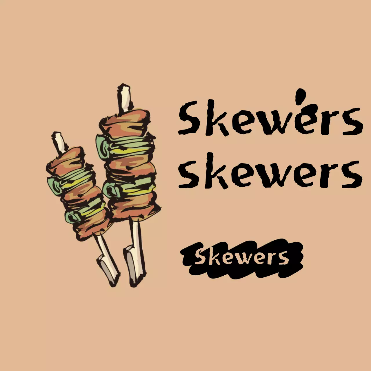 Beige Rustic Skewers Advertisement Banner