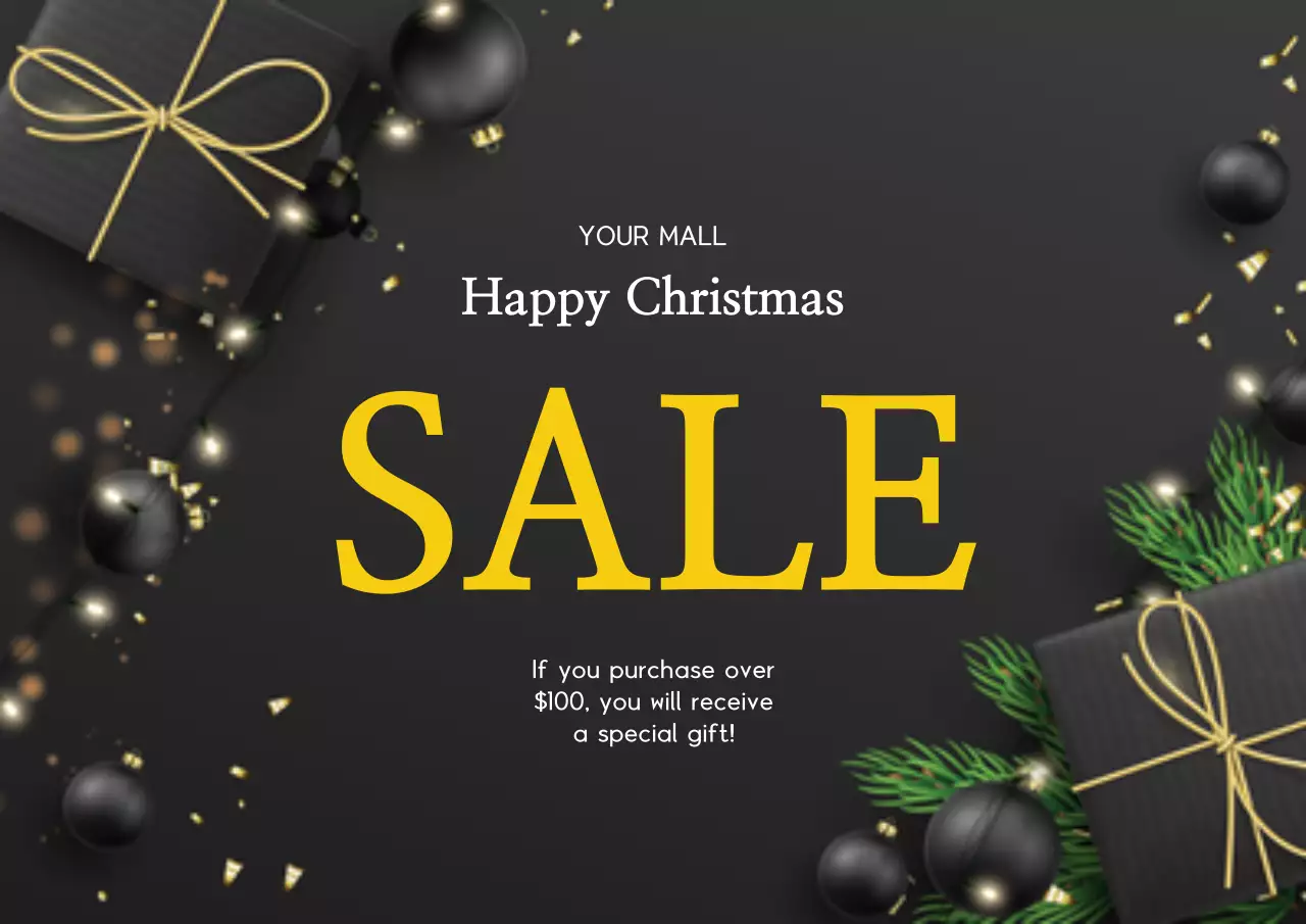 Black Elegant Christmas Promotion Poster