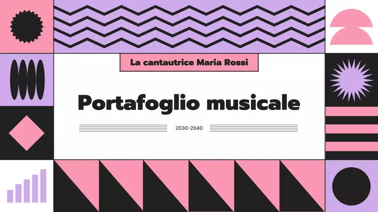 Portafoglio di compositori di elementi geometrici ritmici