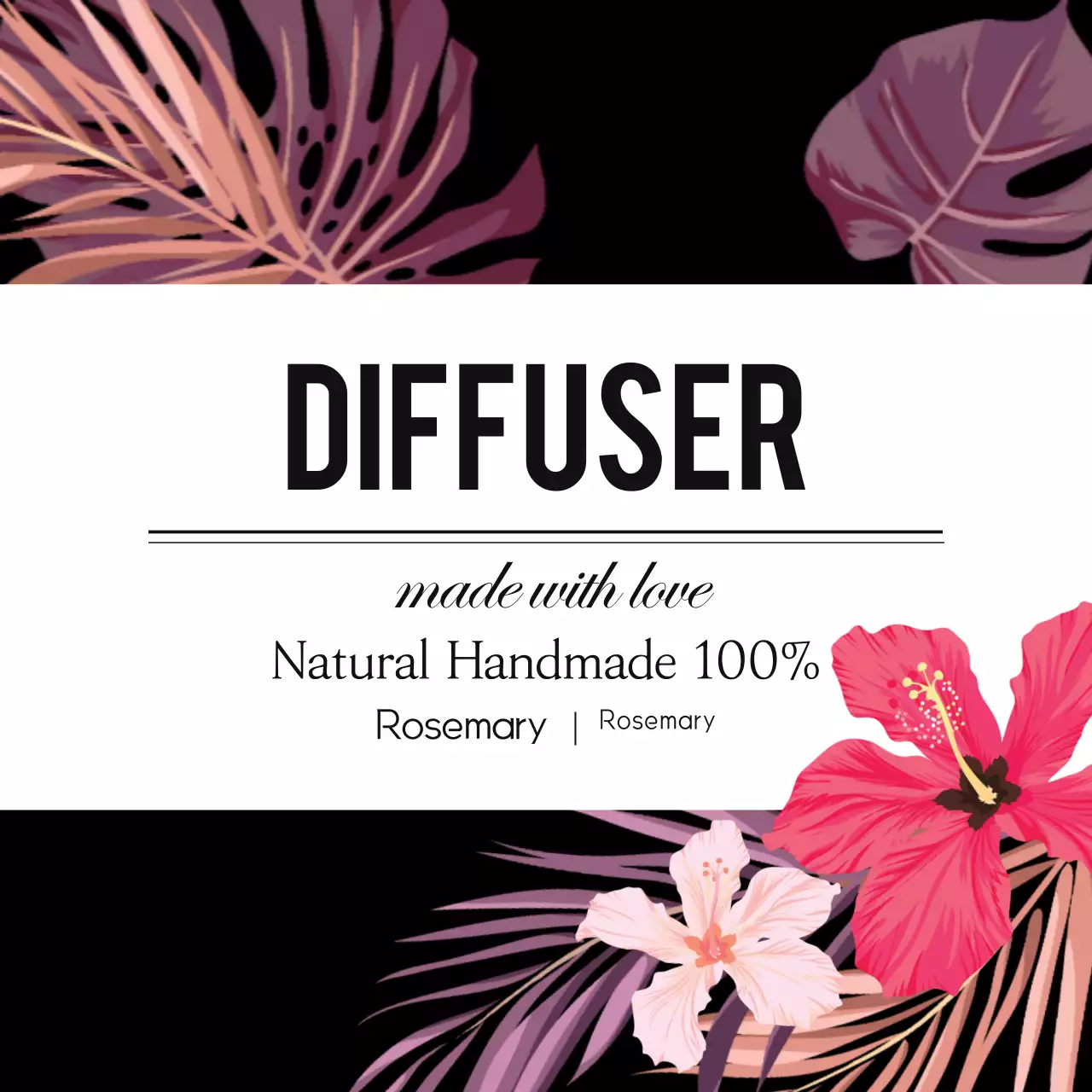 Black Tropical Diffuser Advertisement Banner