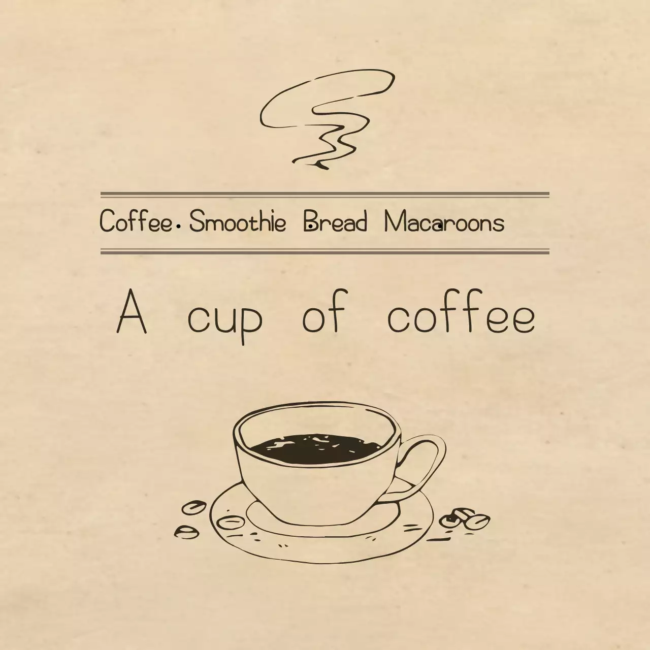 Beige Vintage Coffee Menu Banner