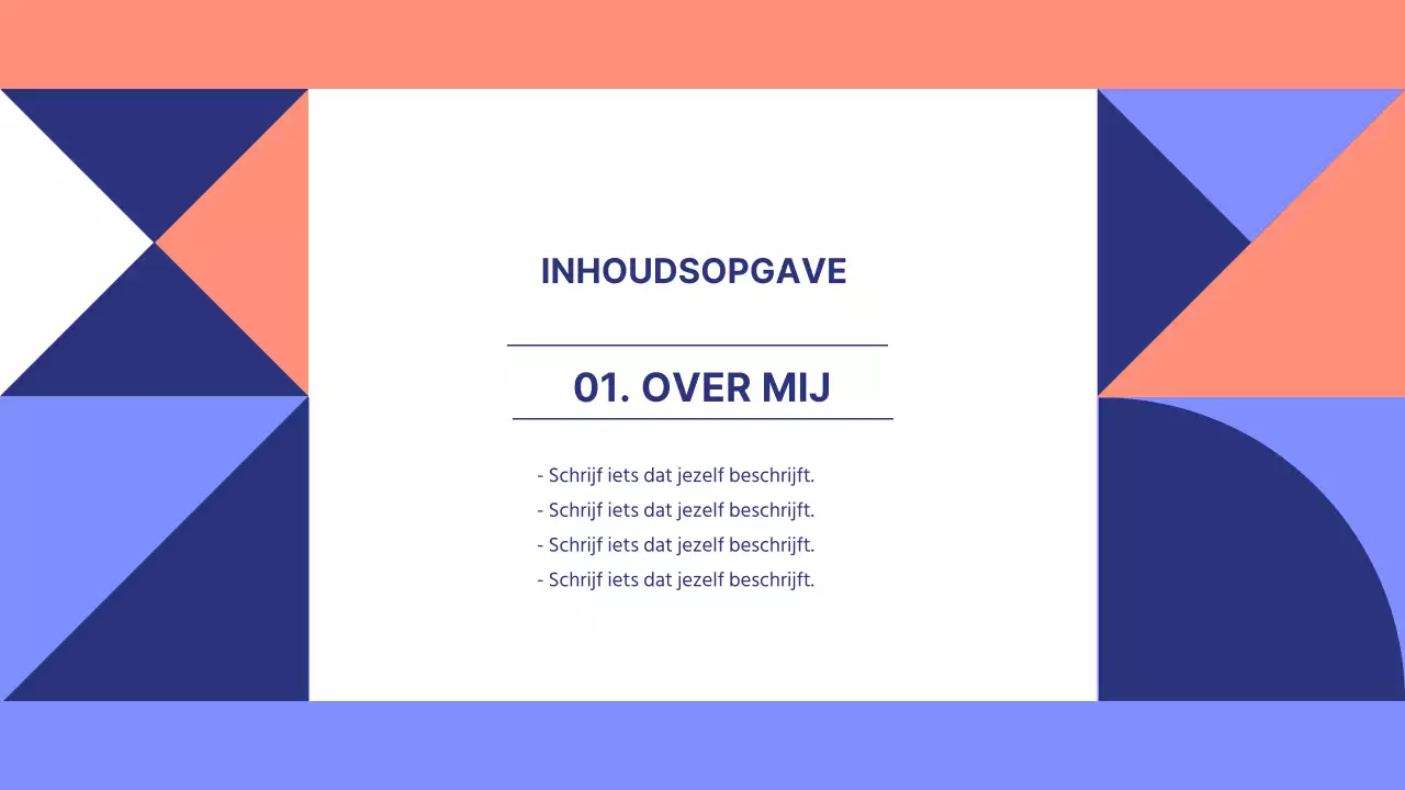 Blauw en oranje tinten geometrische vormen patroon ontwerp stijl presentatie geometrische minimale