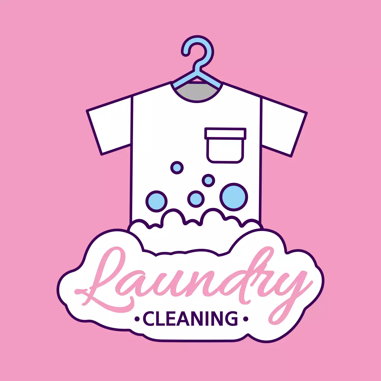 Pink Simple Laundry Advertisement Banner