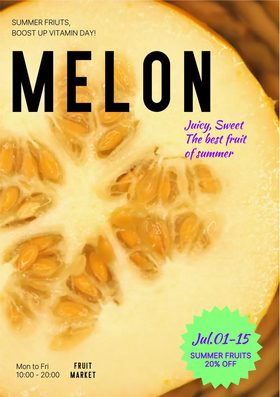 Yellow Simple Fruit Promotion Poster