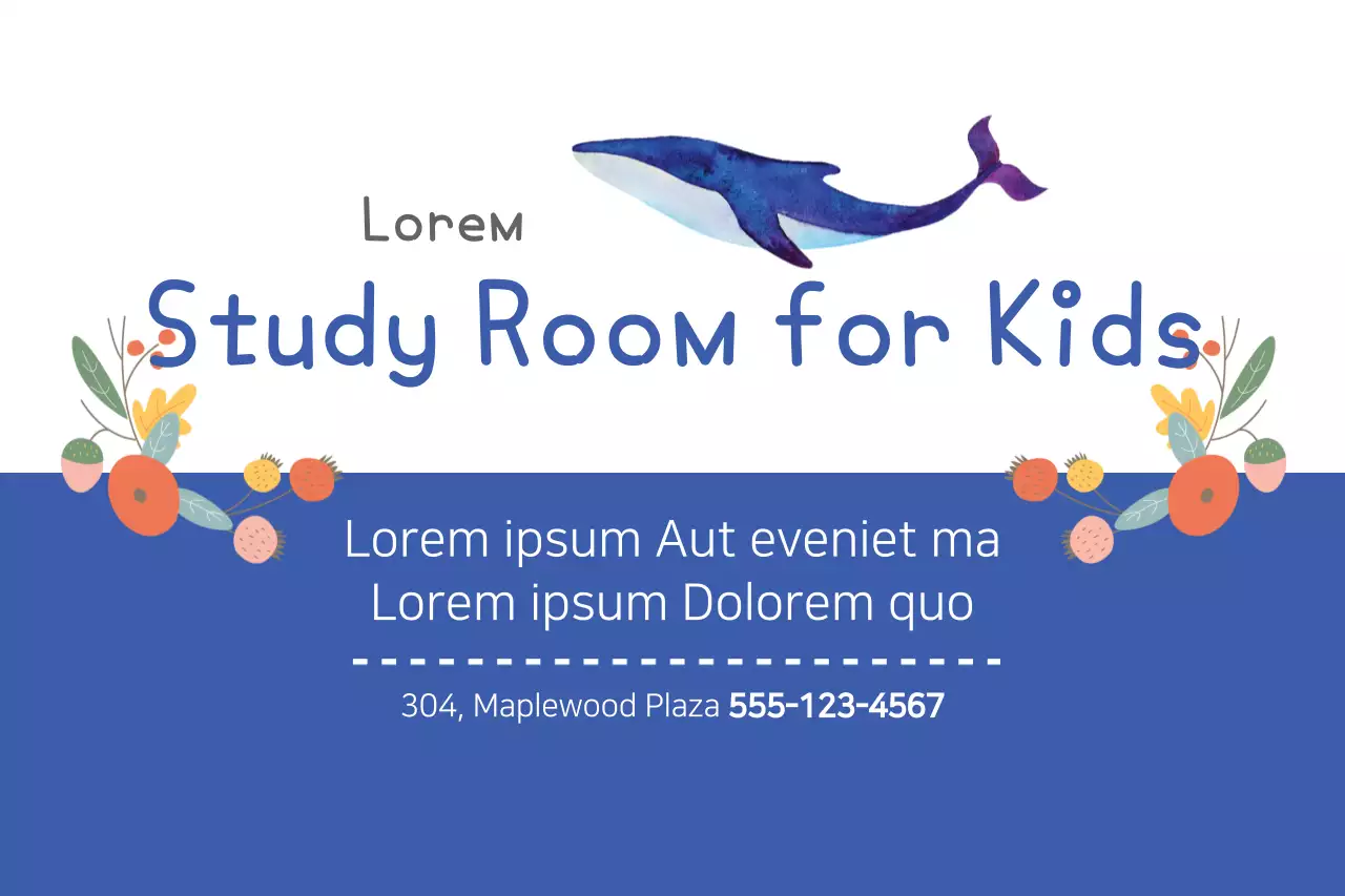 Blue Playful Study Room Advertisement Banner