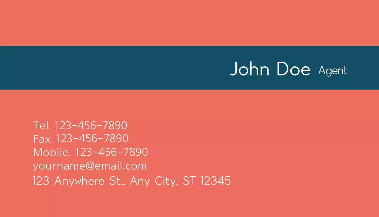 Coral Geometric Business Card