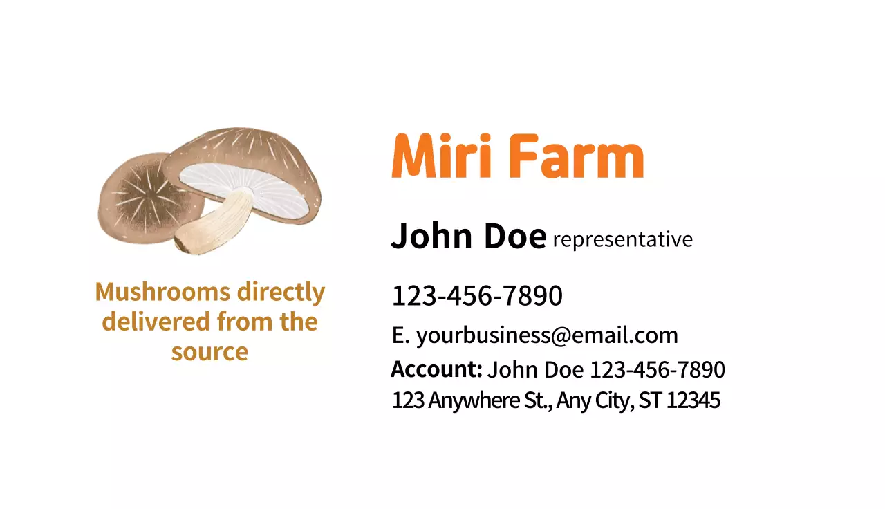 Orange Rustic Farm Business Card