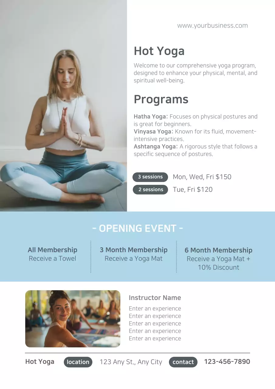 White Minimal Yoga Promotion Poster