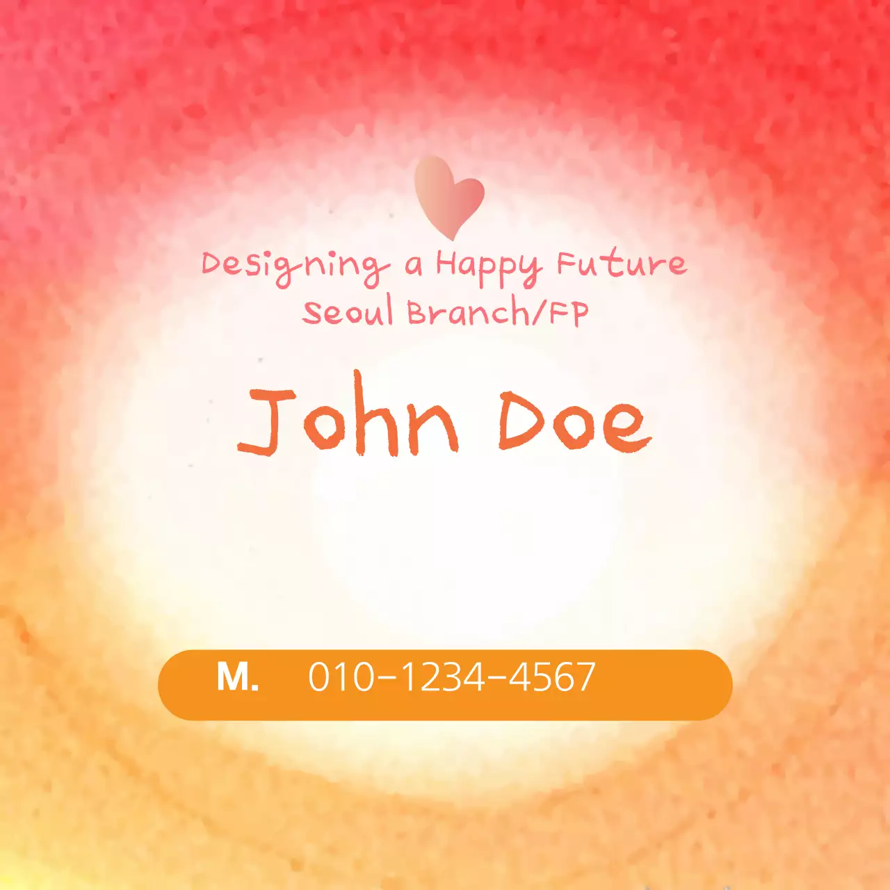 Orange Minimal Business Card Banner