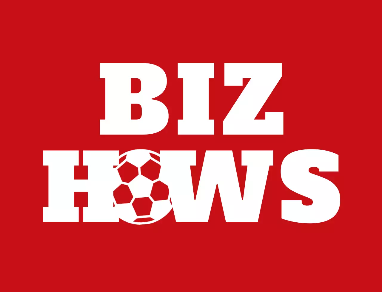 Red and white comical soccer ball character illustration style soccer sports club