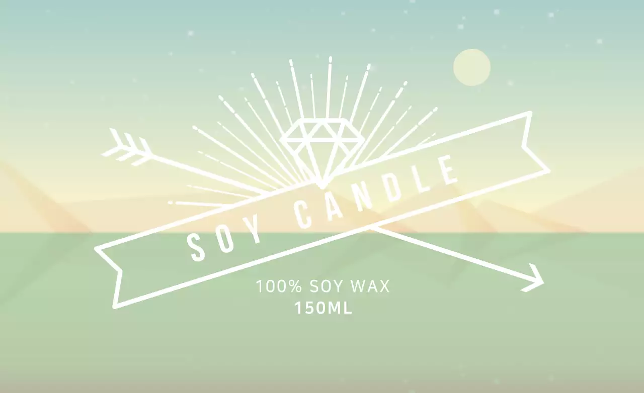 Spanduk Iklan Lilin Minimal Pastel