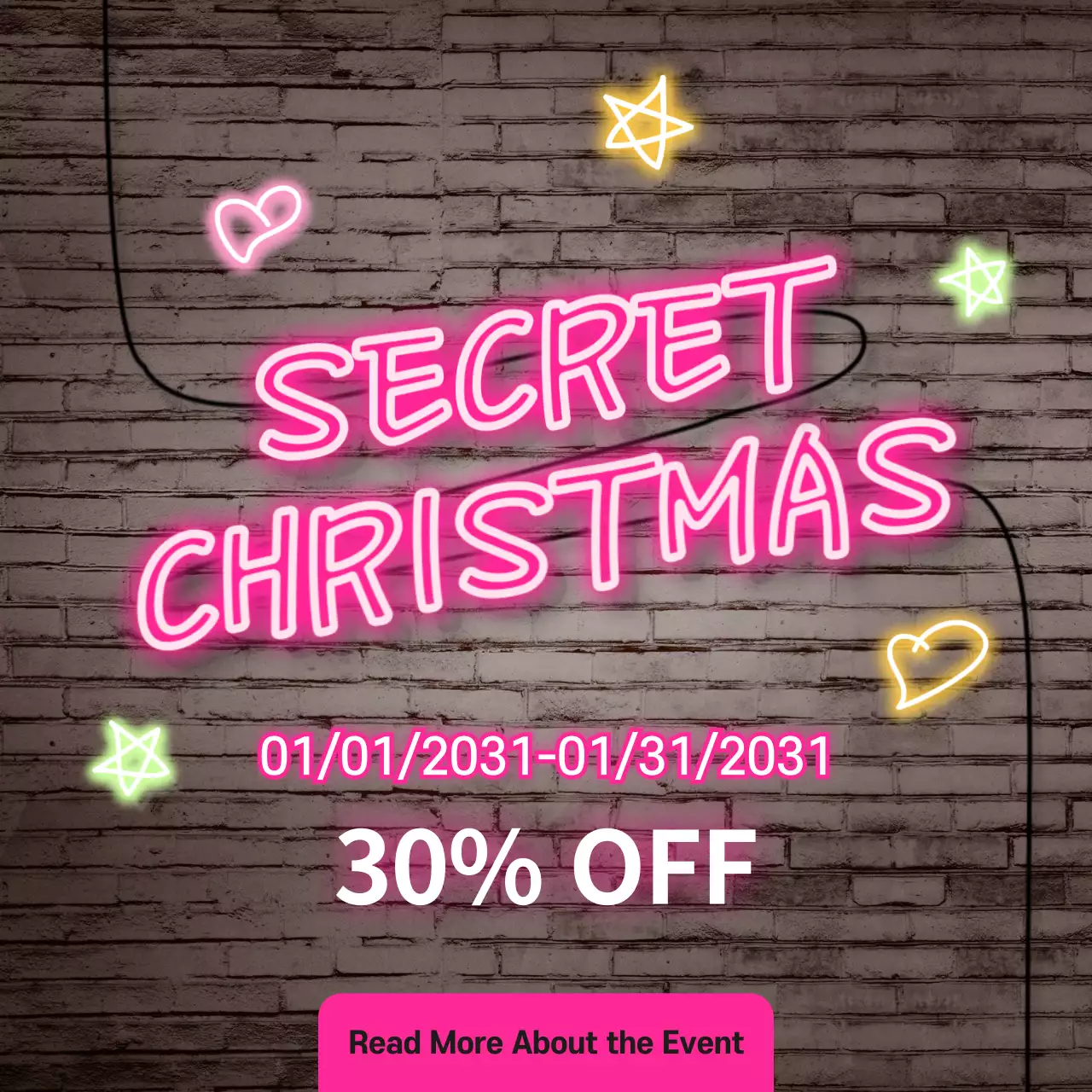 Pink Retro Christmas Promotion Instagram Post