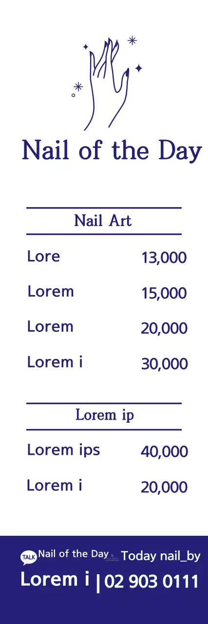 Banner de propaganda de unha minimalista azul