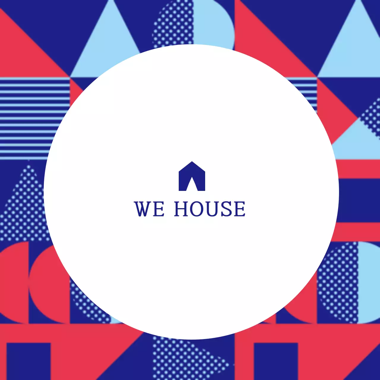 Blue Geometric House Logo Banner
