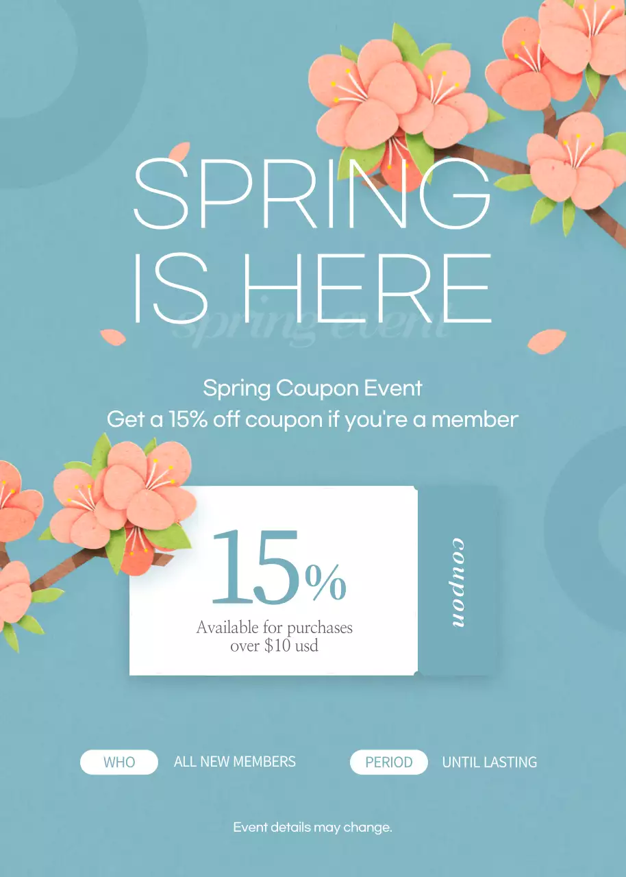 Blue Simple Spring Promotion Poster