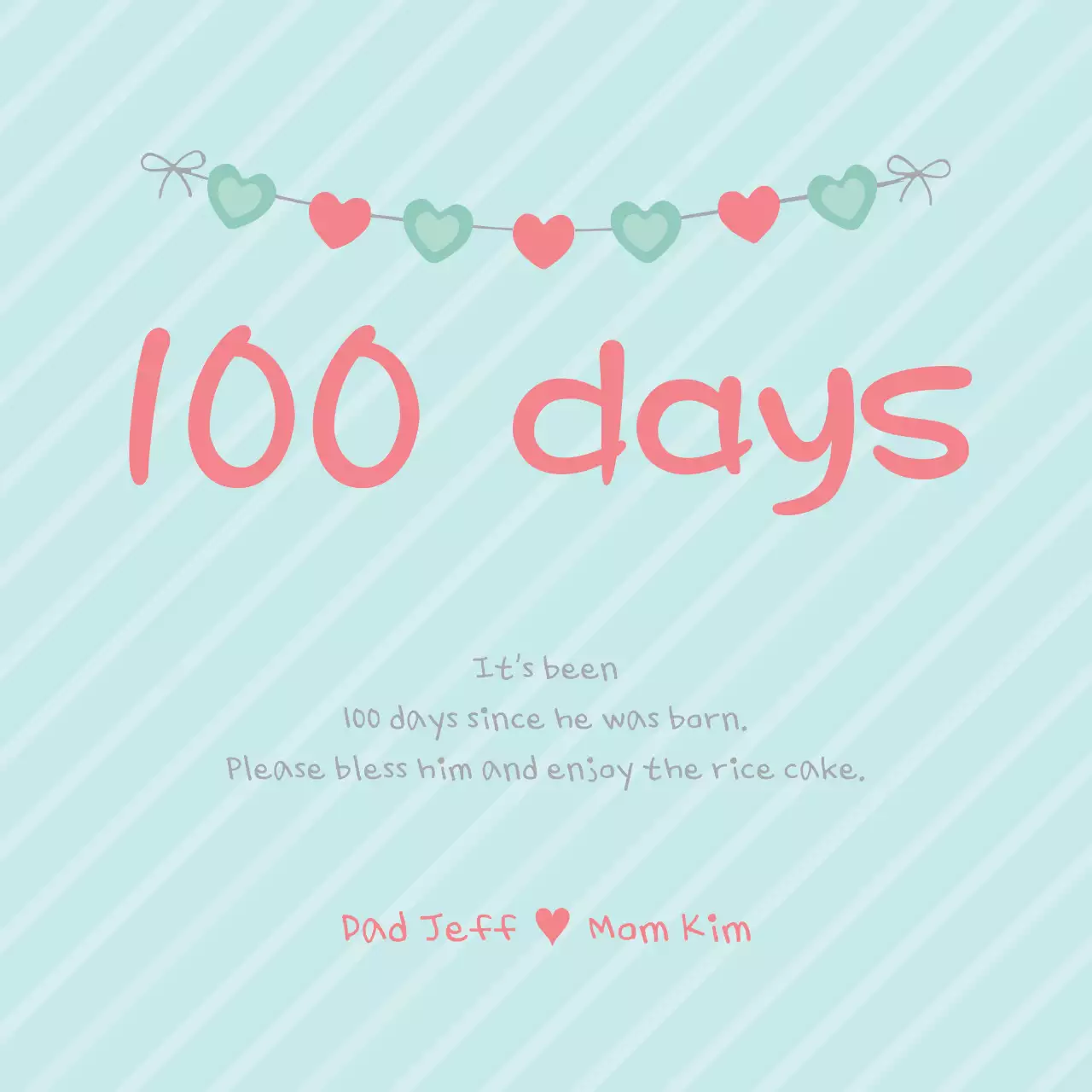 Biểu ngữ thông báo em bé đơn giản màu xanh