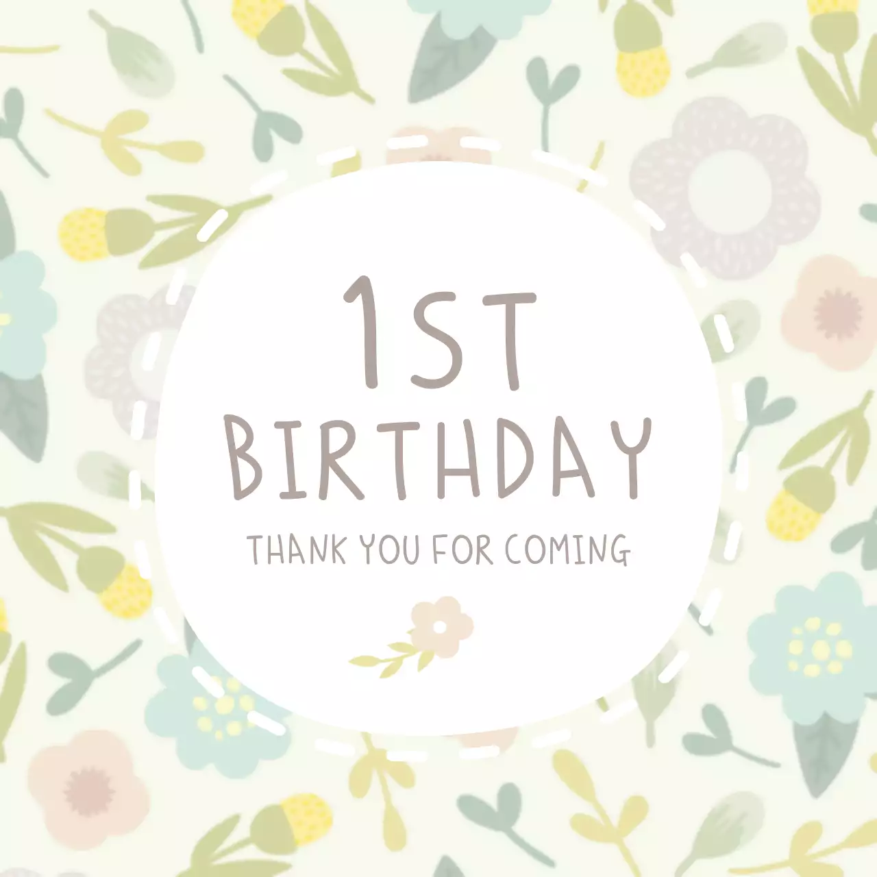 Biểu ngữ mời sinh nhật hoa màu be