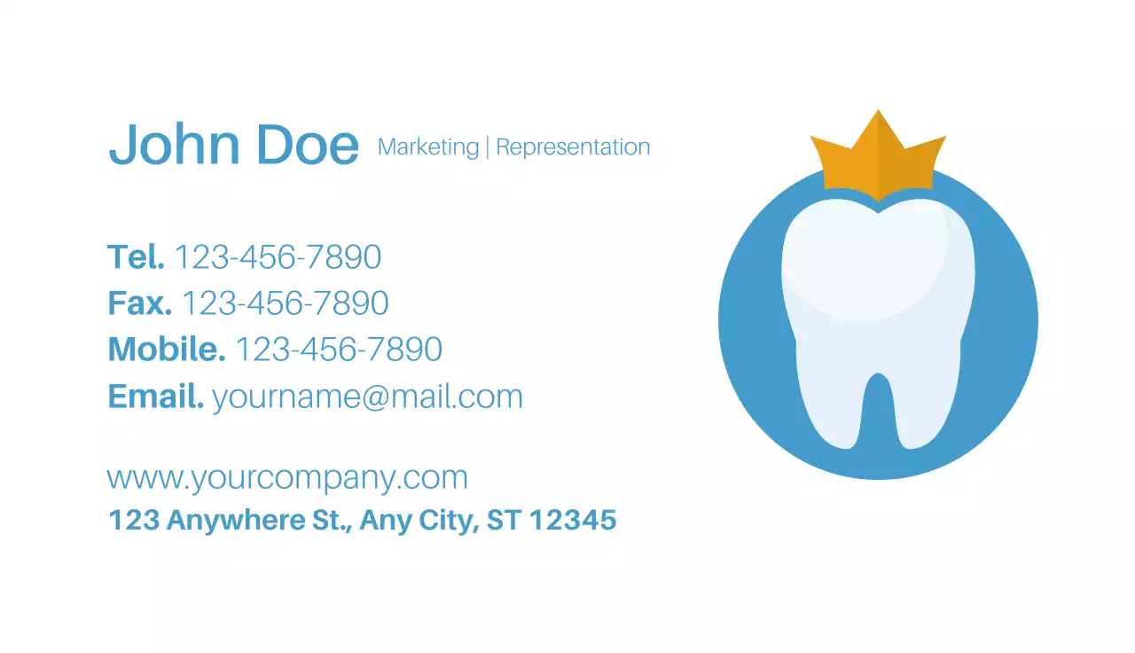 Blue Minimal Dental Business Card