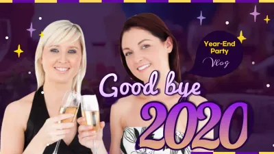 Purple Trendy Party Vlog YouTube Thumbnail