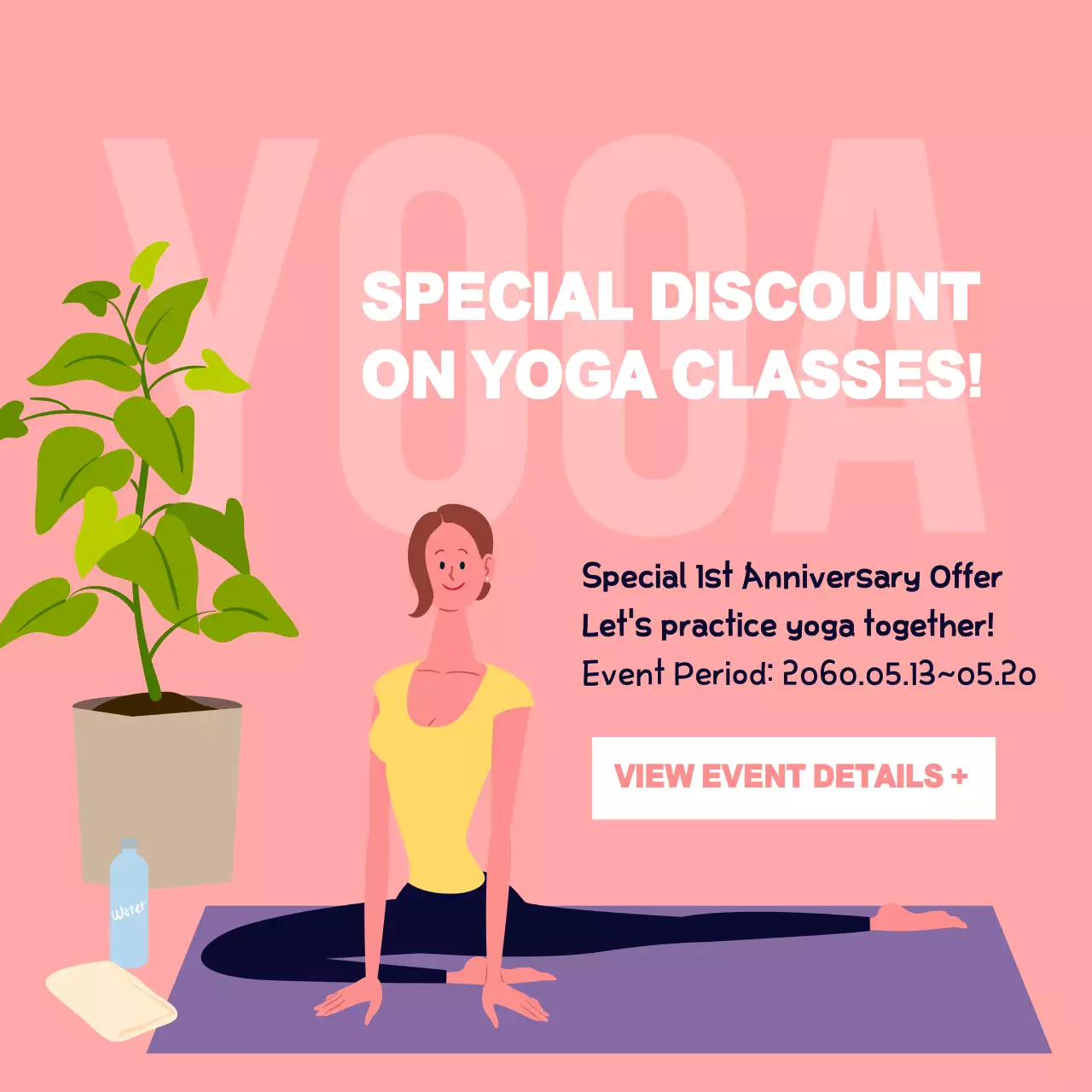 Pink Simple Yoga Promotion Instagram Post